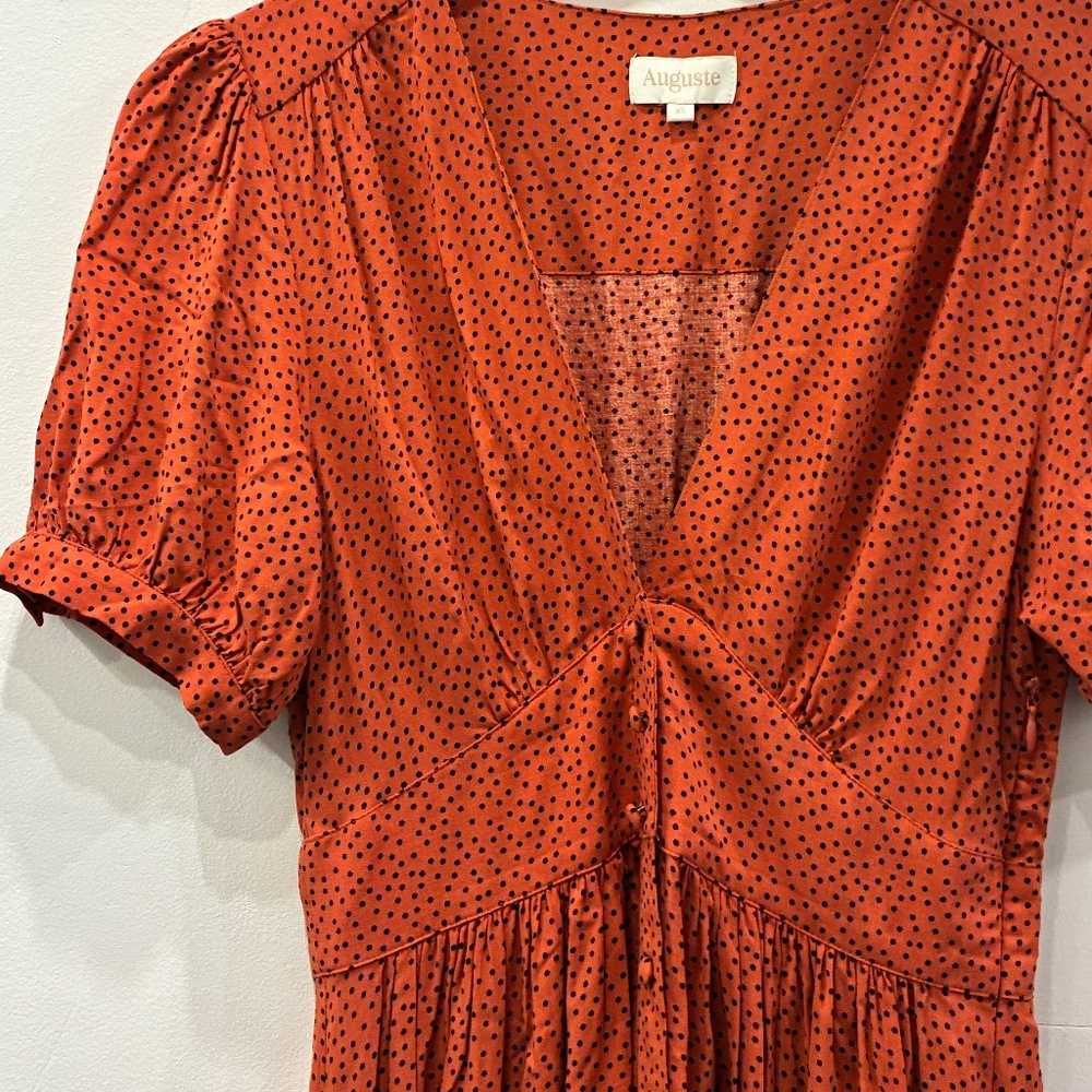 AUGUSTE THE LABEL Polka Dot Midi Dress